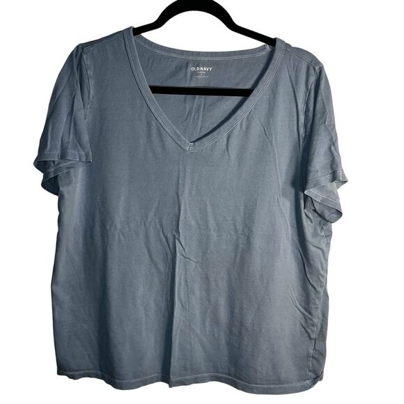 Old Navy EveryWear Jersey V-Neck T-Shirt Blue Dove Women’s Large - Picture 8 of 8